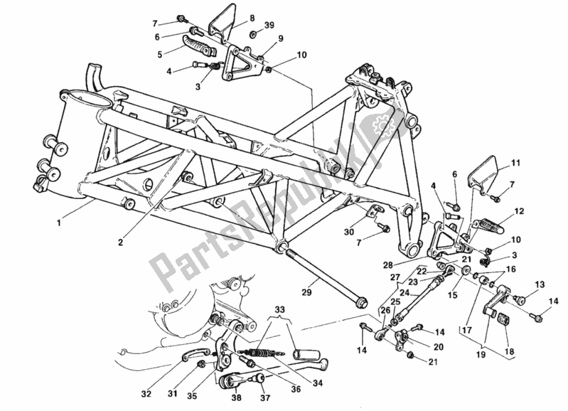 Tutte le parti per il Telaio del Ducati Superbike 916 SPS 1998